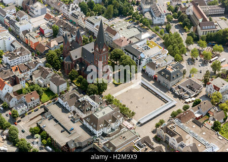 Aerial view, City Church, Neheim, Aerial view of Arnsberg Sauerland, North Rhine-Westphalia, Germany, Europe, Aerial view, Stock Photo
