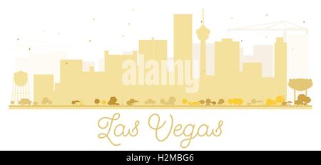 Las Vegas City skyline golden silhouette. Vector illustration. Simple flat concept for tourism presentation, banner, placard Stock Vector
