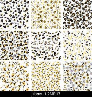 Halloween seamless vector patterns. Set isolated on white background Stock Vector