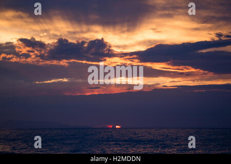 Sunset in Acharavi, Corfu. Stock Photo