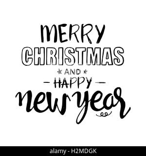 Merry Christmas Vector Lettering - Handmade Calligraphy , Design Stock Vector Art &amp; Illustration