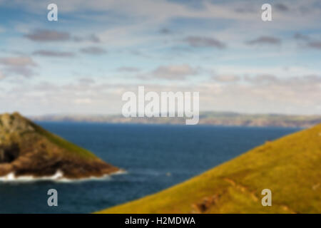 View from the costal path near Polzeath, Cornwall Vintage Retro Filter ...