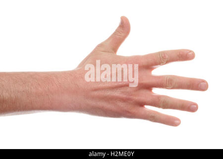 Male hand on white background Stock Photo