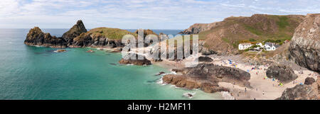 Kynance Cove Cornwall panorama UK beach Stock Photo