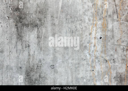 Texture concrete wall with streaks of rust and figures Stock Photo