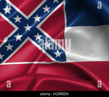 Satin flag, three dimensional render Stock Photo