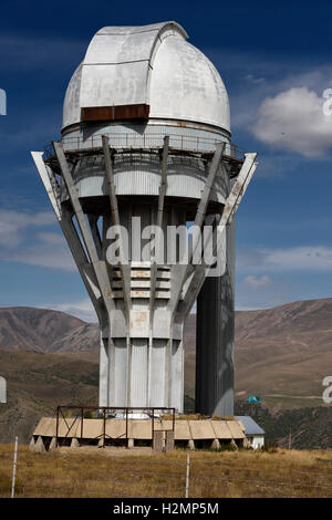 Assy astronomical observatory telescope tower on the mountain plateau of Assy Turgen Kazakhstan Stock Photo