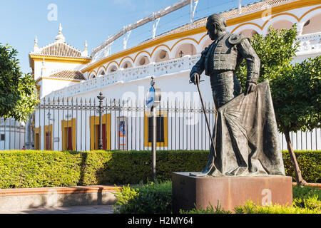 Statue of matador outside bull ring, Seville, Spain. Stock Photo