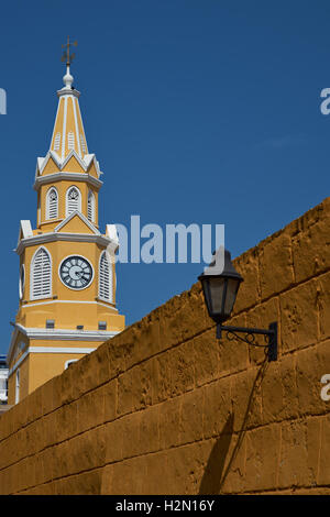 Clock Tower (Torre del Reloj) in Cartagena de Indias Stock Photo