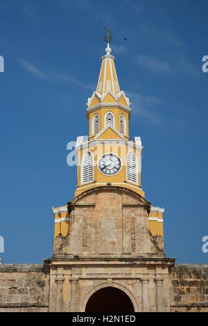 Clock Tower (Torre del Reloj) in Cartagena de Indias Stock Photo