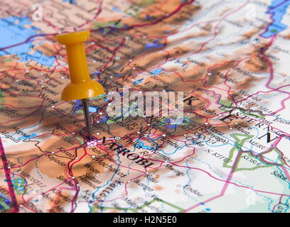 Nairobi  in the map with pin Stock Photo