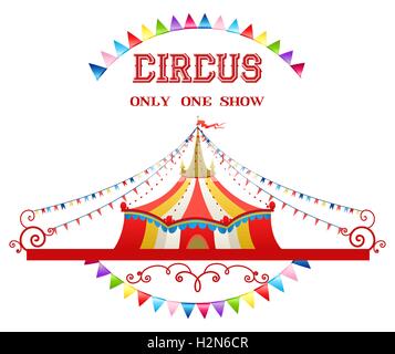 Circus tent illustration isolated on white. Vector Stock Vector Image ...