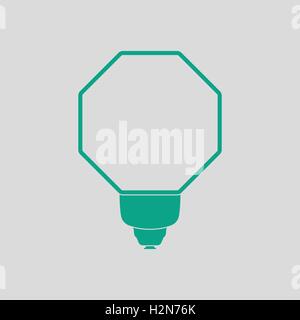 Icon of portable fashion flash. Gray background with green. Vector illustration. Stock Vector