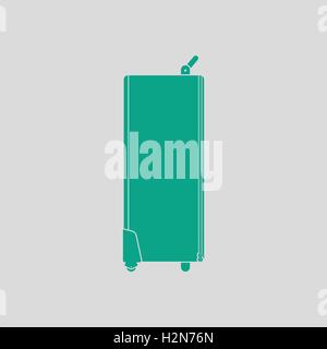 Icon of studio photo light bag. Gray background with green. Vector illustration. Stock Vector