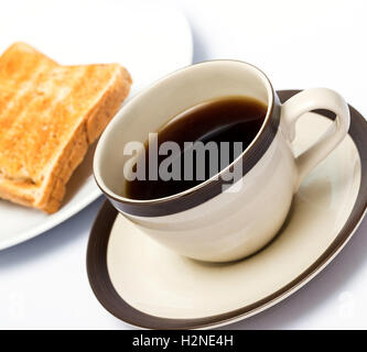 Coffee And Toast Indicating Toasted Bread And Toasting Stock Photo