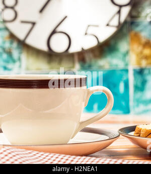 Breakfast Black Coffee Indicating Meal Time And Breakfasts Stock Photo