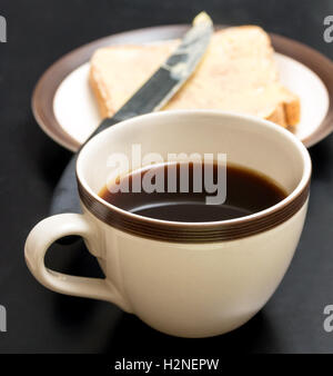 Bread And Coffee Indicating Morning Meal And Beverages Stock Photo