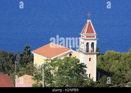 Church on the top of the Bohali  hill in Zakynthos Greece Stock Photo