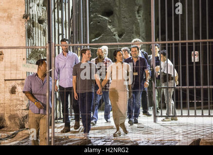 Mark Zuckerberg and his wife Priscilla enjoy a late night tour of Rome's Colosseum  Featuring: Mark Zuckerberg, Priscilla Chan Where: Rome, Italy When: 29 Aug 2016 Credit: IPA/WENN.com  **Only available for publication in UK, USA, Germany, Austria, Switze Stock Photo