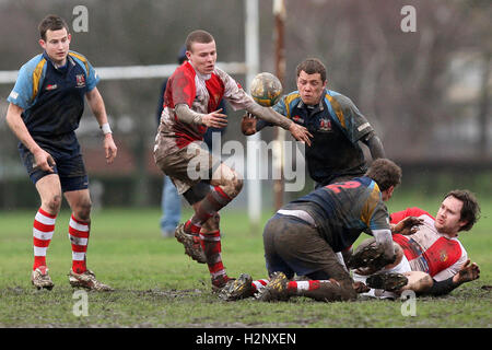 Dagenham RFC vs Old Cooperians RFC - Essex Rugby League - 26/02/11 Stock Photo