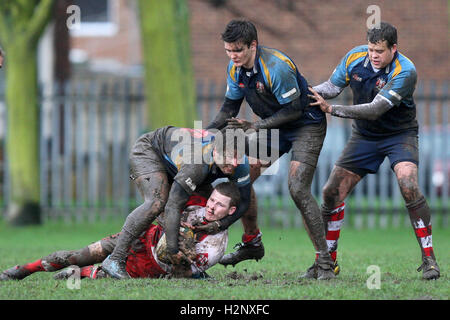 Dagenham RFC vs Old Cooperians RFC - Essex Rugby League - 26/02/11 Stock Photo