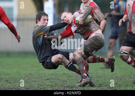 Dagenham RFC vs Old Cooperians RFC - Essex Rugby League - 26/02/11 Stock Photo