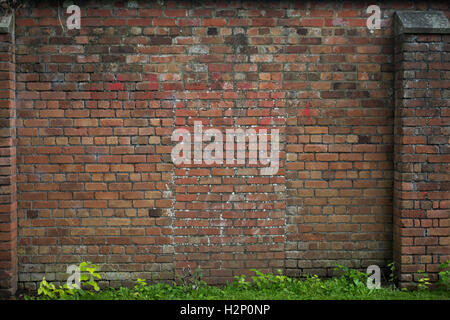 A sold red brick wall. Stock Photo