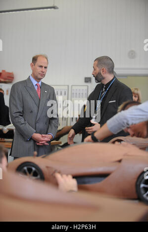 The Earl of Wessex, Prince Edward, pictured during his visit to St David's Trinity University, Swansea, South Wales Stock Photo