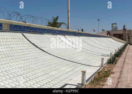 Kerman, Museum Of The Holy Defence, Wall Of Memorial Plates Of Iraqi War Martyrs Stock Photo