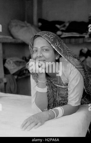 woman in india brian mcguire Stock Photo