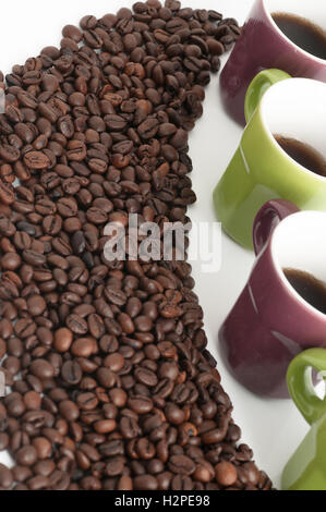 cup of coffee with beans Stock Photo