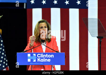 Democratic U.S. Senate candidate Michelle Nunn waves to the crowd as ...