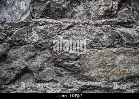 close up of old brick or stone wall background Stock Photo