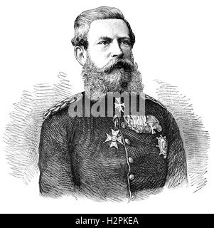 Frederick III, Crown Prince Friedrich Wilhelm Nikolaus Karl, of Prussia (1831 – 1888) was German Emperor and King of Prussia following the death of his father Wilhelm. His reign lasted  ninety-nine days until his death in 1888 - which became known as the Year of the Three Emperors. Stock Photo