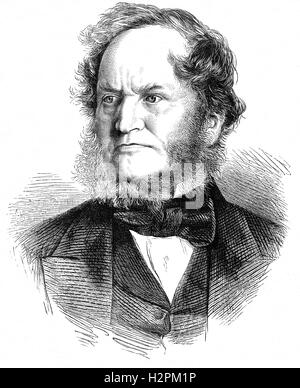 Edward Henry Stanley, 15th Earl of Derby (1826 – 1893),  aka Lord Derby, was a British statesman who served as Secretary of State for Foreign Affairs twice, from 1866 to 1868 and  enunciated the policy of Splendid isolation in 1866 -  a diplomatic policy of avoiding alliances and entanglements. Stock Photo