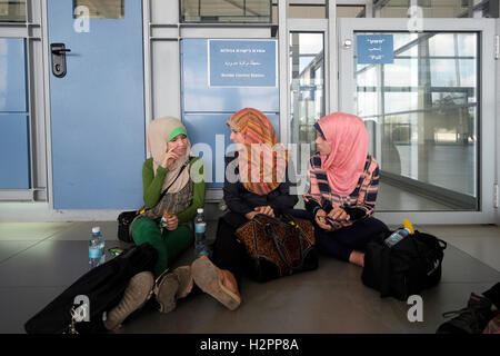 Palestinian women at the Erez border crossing also Beit Hanoun Crossing on the Gaza–Israel border at the northern end of the Gaza Strip. Israel Stock Photo