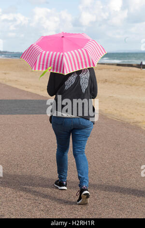 Bournemouth, Dorset, UK 1 October 2016. UK weather: mixed weather with sunshine, showers and blustery conditions at Bournemouth beach Credit:  Carolyn Jenkins/Alamy Live News Stock Photo