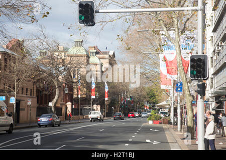 view along Macquarie street in Sydney CBD city centre, new south wales,Australia Stock Photo