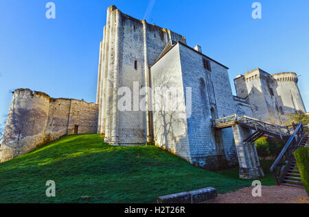 Chateau de Loches in Loire valley in France. Constructed in 9th century. Stock Photo