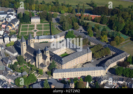 AERIAL VIEW. Echternach Abbey. District of Grevenmacher, Luxembourg. Stock Photo