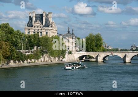 Louvre Palace on river Seine, Paris, France, Europe Stock Photo