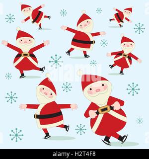Santa Claus figure skating Stock Vector