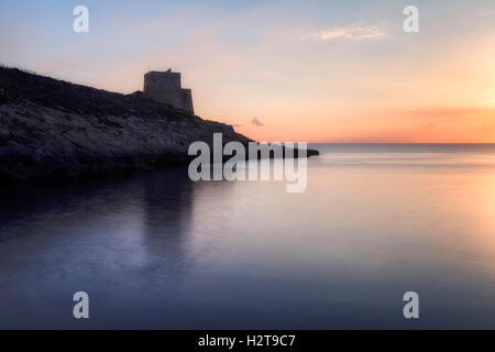 Xlendi Bay, Xlendi Tower, Gozo, Malta Stock Photo