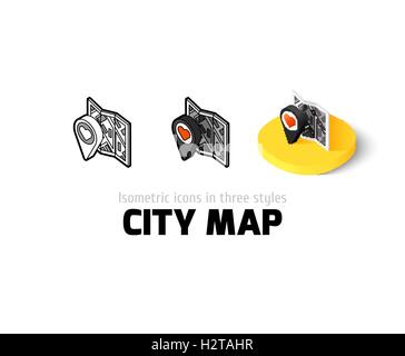 Perspective 3d city map with pin pointers. Abstarct gps navigation ...