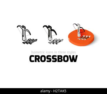 Crossbow icon in different style Stock Vector