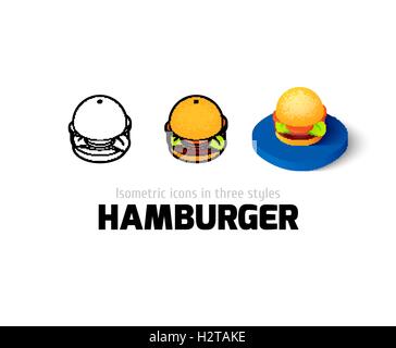 Hamburger icon in different style Stock Vector