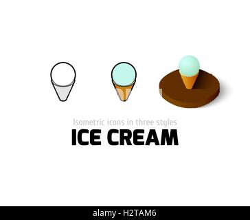 Ice cream icon in different style Stock Vector