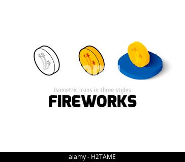 Fireworks icon in different style Stock Vector