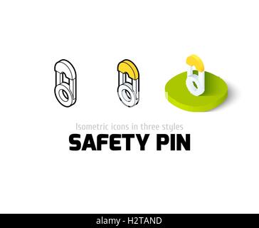 Safety pin icon in different style Stock Vector