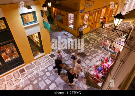Shops in the centre of the old town of Tinos. Stock Photo